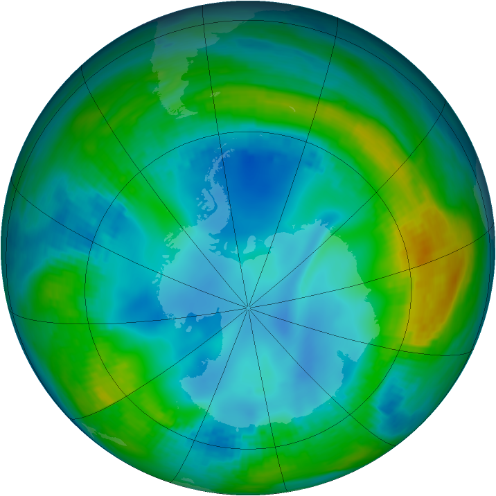 Antarctic ozone map for 18 May 1984